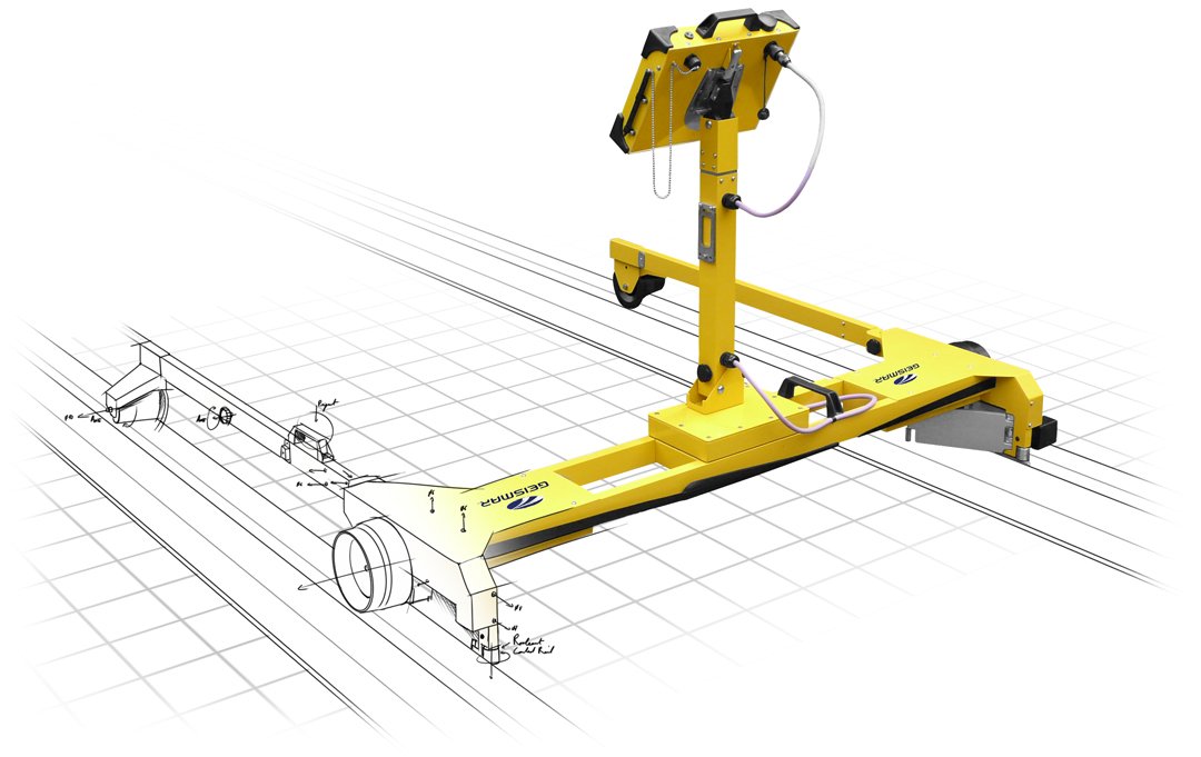 Portable trolley Diamond-S2 recording track and turnouts geometry