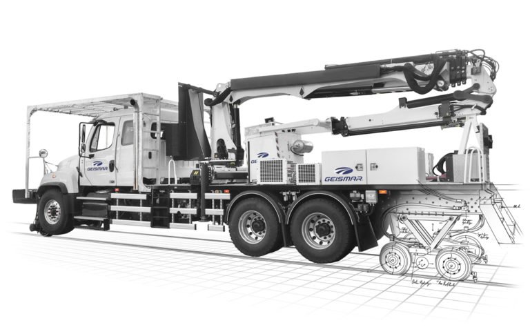 Road-rail vehicle for the inspection of the infrastructures such as bridges and viaducts V2R-IOA Sky Wizard